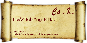 Csákány Kitti névjegykártya