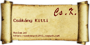 Csákány Kitti névjegykártya